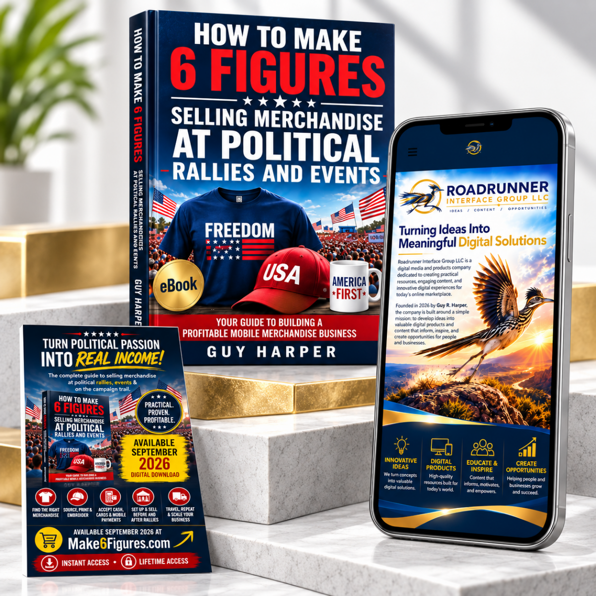 Make 6 Figures eBook publishing project with coordinated design, branding, and digital product presentation